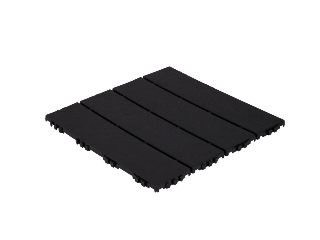 Módní plastová dlažba Mosolut Hestra Woodlook v imitaci černého dřeva - zámkový systém