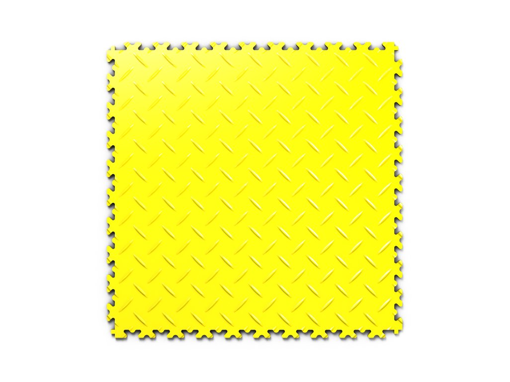 PVC dlažba Mosolut Machine Industrial, žlutá, diamant