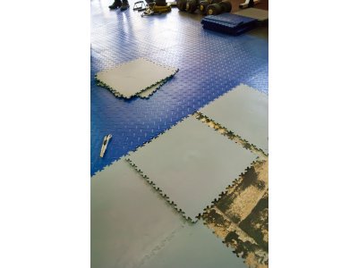 PVC dlažba Mosolut Machine Industrial, 7 mm, diamant, Modrá