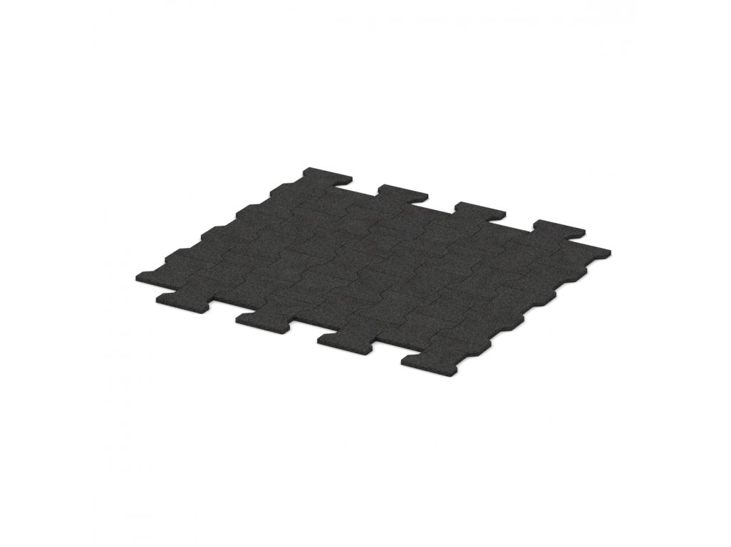 zámková dlažba Mosolut _ RUBBER Deska velká černá zámková