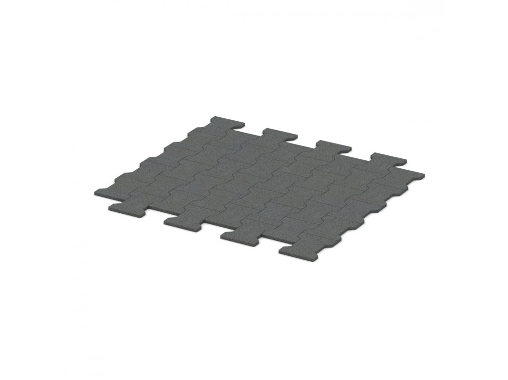 pryžová zámková dlažba_Mosolut RUBBER Deska velká tmavě šedá zámková