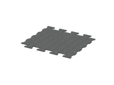 pryžová zámková dlažba_Mosolut RUBBER Deska velká tmavě šedá zámková