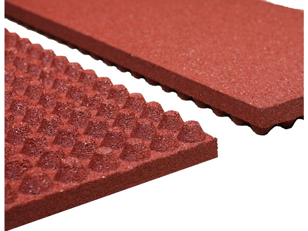 Mosolut RUBBER Stájová deska vajíčková - červená, v. 55 mm, rastr 23 mm