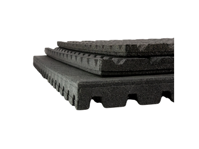 pryžové rohože Mosolut Rubber Antishock, indoor, černá - podlahové desky do fitness
