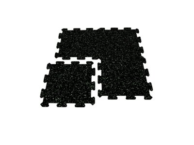 Pryžová deska Mosolut Fitness Puzzle Non-visible, černá se zeleným vsypem EPDM