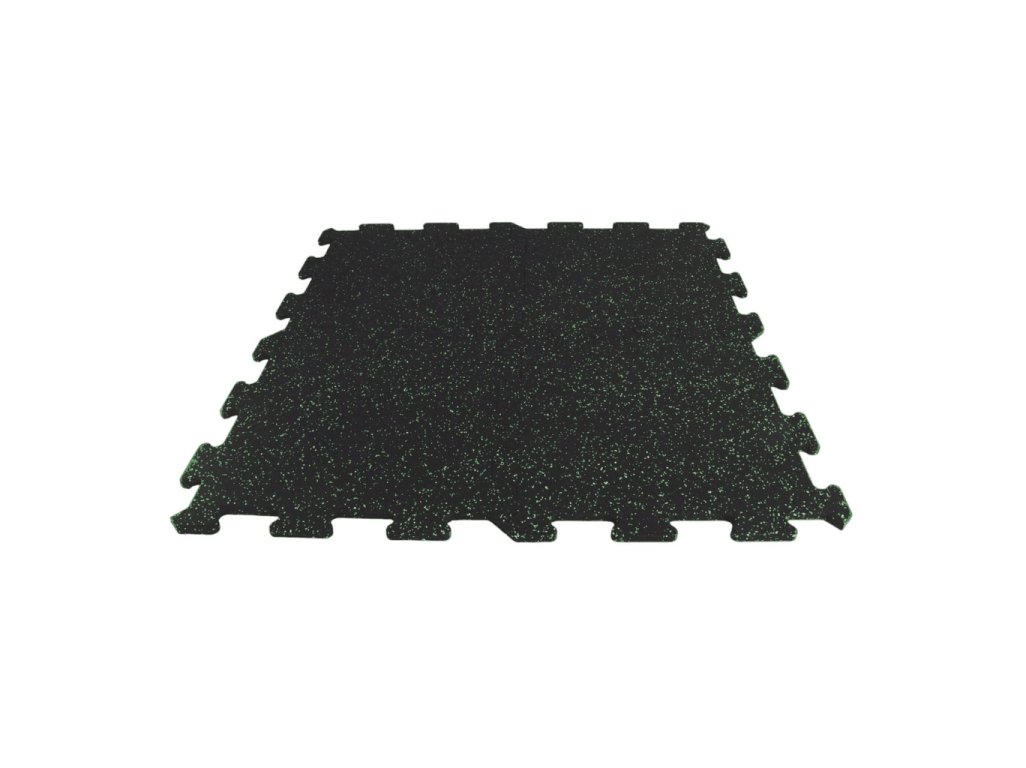 pryžová podlaha Mosolut Fitness puzzle non-visible se zeleným vsypem EPDM