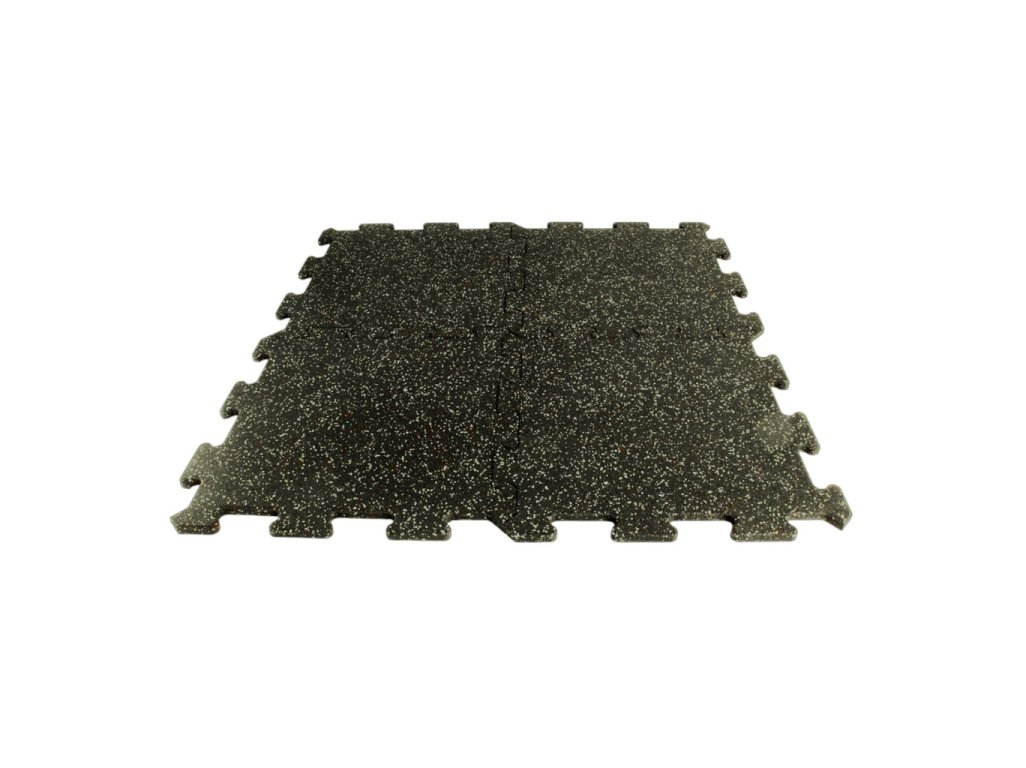 pryžová deska Mosolut fitness puzzle non-visible se žlutým vsypem EPDM