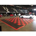 PVC dlažba Mosolut Machine Industrial+, diamant, černá, červená